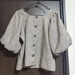 チェック柄　ブラウス