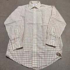 Brooks brothers 長袖シャツ　チェック　アイボリー　赤