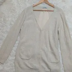 （SHOO・LA・RUE）Vネックカーディガンベージュ系（フリーサイズ）