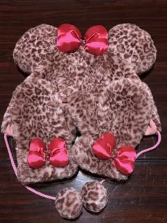 ミニー ファンキャップ 手袋 セット ヒョウ柄 レオパード柄 ディズニー