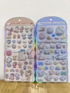 国内正規品　2枚セット　コットンパフィシール　サンリオ　シナモロール　スヌーピー