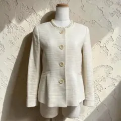 セオリー ノーカラー 微ラメツイードジャケット セレモニー オケージョン 春服