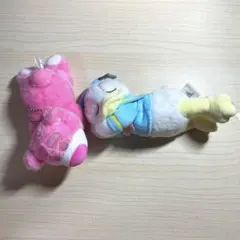 ドナルドダック＆ ロッツオ 寝そべりぬいぐるみキーチェーン 2個セット