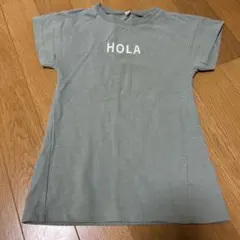 西松屋　鹿子Tシャツワンピース　80 くすみグリーン