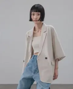 【接触冷感・UVカット】ソフリネンダブルジャケットのサムネイル