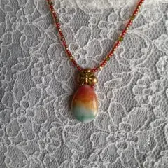 ジェイド・グラデーションドロップ型ネックレス