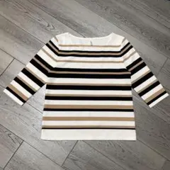 CRCCORON/ストライプデザイン五分袖トップス/M