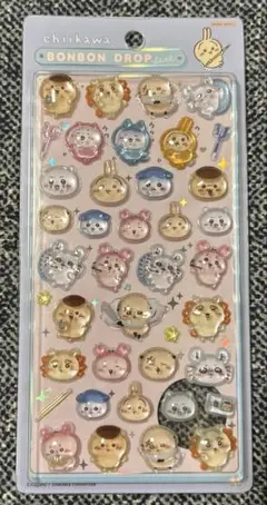 ちいかわ　ボンボンドロップシール　みんな ポーズ（モモンガ、カニちゃんなど）