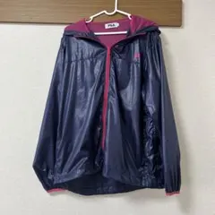 FILA フード付きウィンドブレーカー L ネイビー/ピンク