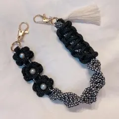 パラコード ハンドストラップ スマホストラップ マクラメ モノトーン 落下防止