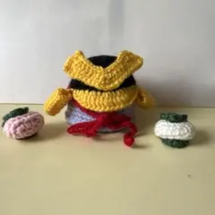 毛糸かぎ編みハンドメイド かぶとと柏餅