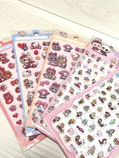 B品⚠️ラブブ3D ぷっくりシール+ミニプクシール　5枚set