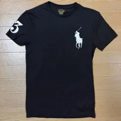 即日発送★Polo Ralph Lauren ビッグ刺繍ブラック TシャツXS