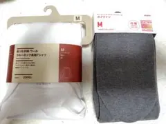 新品　MUJIロンT Mサイズ & UNIQLO グレー Mサイズ タイツ