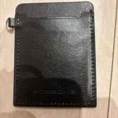 Porsche 黒 レザー カードケース