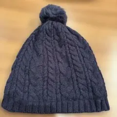 H&M ダークネイビー ニット帽 110/128