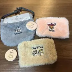 ディズニー　ふんわりセット　とんすけ　バンビ　チップ　デール　巾着　ポーチ
