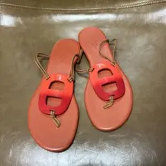 HERMÈS OASISエルメス Hカット サンダル ピンク イエロー 付属品付