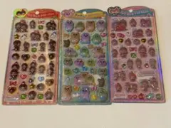 うるちゅるポップシール　おぱんちゅうさぎ　 モンチッチ　3枚セット
