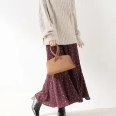美品　スローブ イエナ　ランダムドットマーメイドスカート　ボルドー　　949