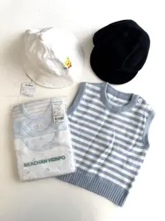 ベビー服80及び帽子46cm 4点セット