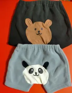 クマとパンダデザインのパンツ2枚セット
