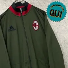 レアUS古着○アディダス ACミラン 刺繍トラックジャケット カーキ M