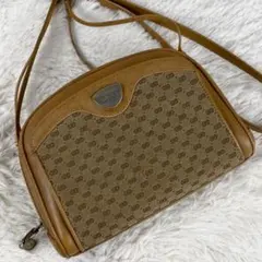 美品 オールドグッチ キャンバス マイクロ GG柄 ホースビット ブラウン