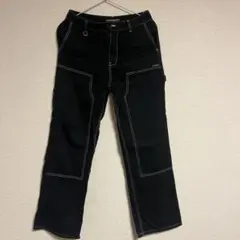 runningHIGH ブラック ワークパンツ M ダブルニー