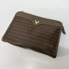 ＊*M様 MARIO VALENTINO セカンドバッグ Vロゴ 総柄 ブラウンのサムネイル