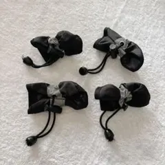 滑り止め付き黒シューカバー4個セット