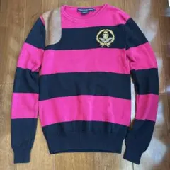 Ralph Lauren Sport 長袖ポロシャツ M ピンク/ネイビー