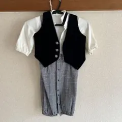 セレモニースーツ ホワイト・ブラック・グレー チェック柄