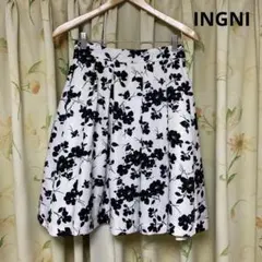 INGNI 花柄 フレア スカート 膝丈 フレアスカート