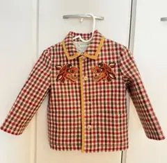 GUCCI チェック柄ジャケット 虎刺繍付き