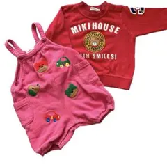 【５月末までの出品】ミキハウス トレーナー 90＆ オーバーオール 80
