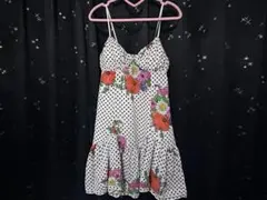 spiralGirl スパイラルガール ドット花柄キャミワンピース M 白
