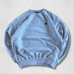 Champion スウェット XL グレー ワンポイント 刺繍ロゴ黒