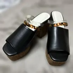 【完売品】 MURUA ムルーア ヒール ブラック サンダル