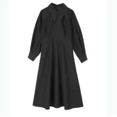 ユアーズ ur's 襟付きフレアワンピース　新品未使用タグ付き　黒M
