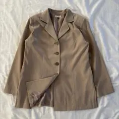 vintage テーラードジャケット ベージュ フリーサイズ キレイめカジュアル