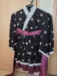 花柄レース付き浴衣