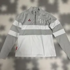 le coq sportif ゴルフシャツ LLサイズ グレー/ホワイト