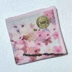 新品 未使用 シール付き FEILER 桜の花柄タオルハンカチ