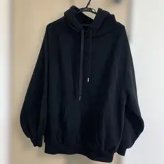 ブラックフード付きパーカー 裏起毛　Lサイズ
