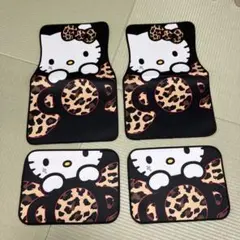 ハローキティ ヒョウ柄 フロアマットセット