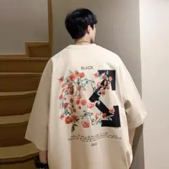 韓国ストリート　大人気デザイン　オーバーサイズTシャツ メンズレディース