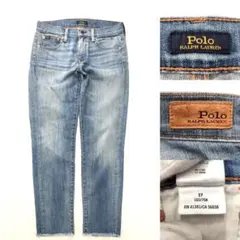 2974 ポロラルフローレン デニム パンツ W27 メキシコ製 カットオフ Mのサムネイル