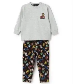 エクストララージキッズ ファニーゴリラ&車長袖Tシャツ+総柄レギンスセット
