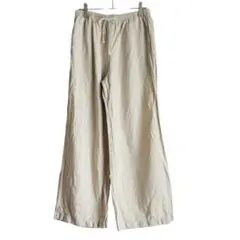 UNIQLO ユニクロ リネン混 イージーワイドパンツ ベージュ M 夏 涼しい